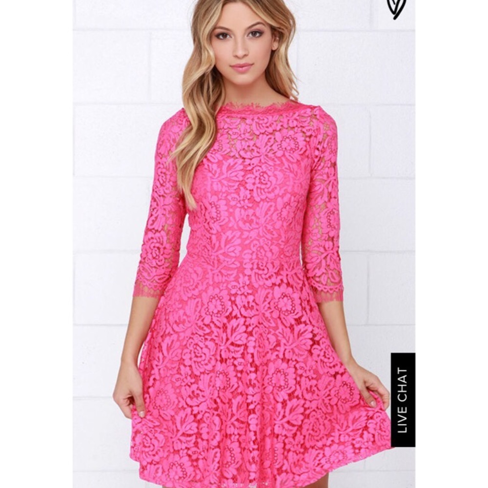 Lulu’s lace on by pink lace dress